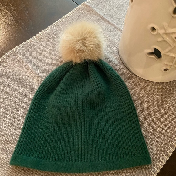 Aritzia Sunday Best Green Pom Pom Snow Day Beanie - Picture 4 of 6